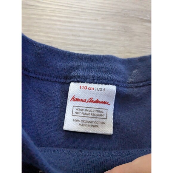 Hanna Andersson Long John Pajamas Blue Snowflake Christmas Holiday Boys 110 US 5 - Picture 3 of 4